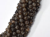 Black Gold Super Seven Beads, Rutilated Quartz, 8mm (8.7mm)-BeadDirect