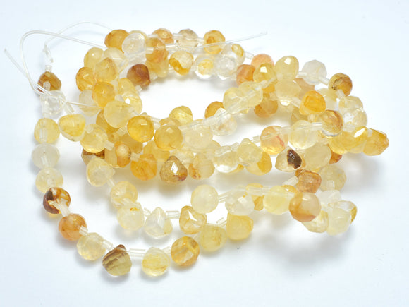 Yellow Quartz Beads, 7.5mm Faceted Teardrop Beads-BeadDirect