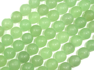 Matte Green Dyed Jade Beads, 10mm Faceted Round Beads-Gems: Round & Faceted-BeadDirect
