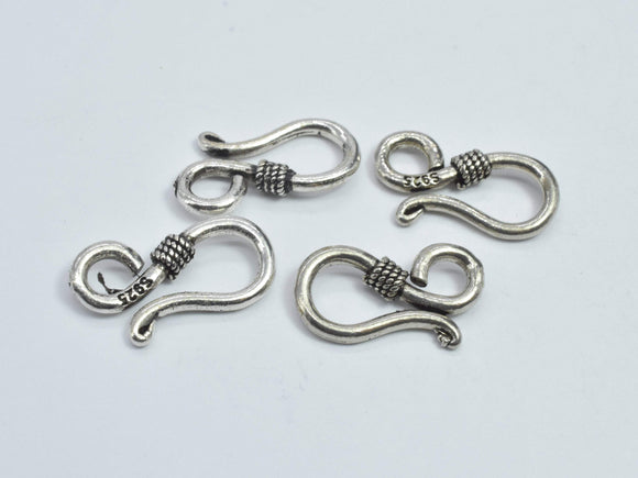 2pcs 925 Sterling Silver S Hook Clasps, S Hook Clasps Connector, 16x8mm-Metal Findings & Charms-BeadDirect