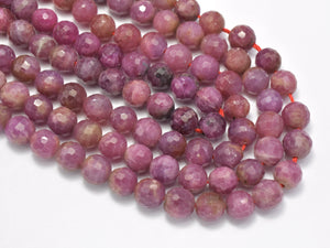 Ruby Beads, 6mm Faceted Round Beads, 18 Inch-Gems: Round & Faceted-BeadDirect