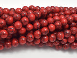 Red Howlite Beads, 8mm Round Beads-Gems: Round & Faceted-BeadDirect