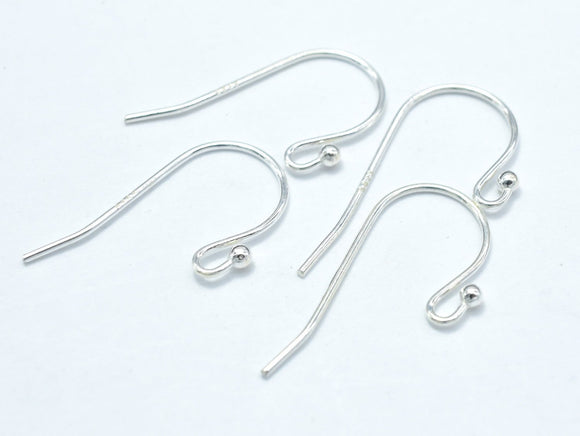 10pcs 925 Sterling Silver Ear Wire, Earring Hook, Fishhook, 18x10mm-Metal Findings & Charms-BeadDirect
