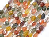 Mixed Rutilated Quartz, Approx 5x7mm Nugget Beads-Gems: Nugget,Chips,Drop-BeadDirect