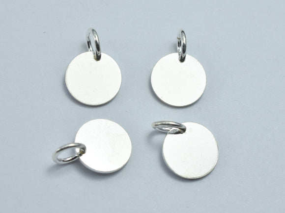 2pcs 925 Sterling Silver Round Disc Blank Charms, 10mm-BeadDirect