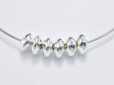 10pcs 925 Sterling Silver Spacers, 6x3mm Saucer Beads-Metal Findings & Charms-BeadDirect