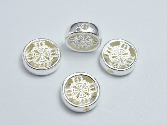 1pc 925 Sterling Silver Coin Beads, 11mm-BeadDirect