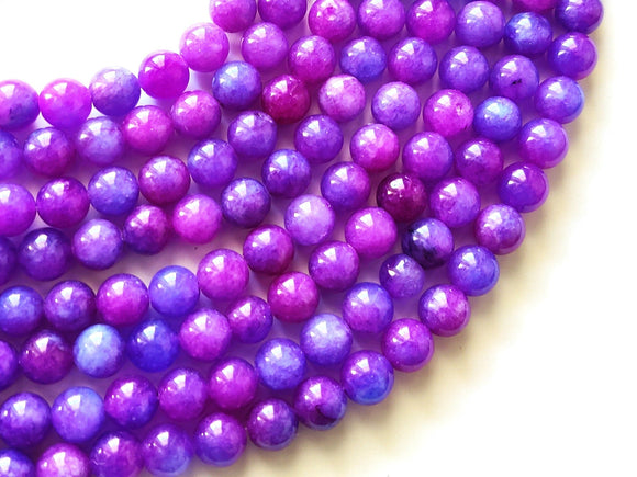 Jade - Blue Purple, 8mm Round-BeadDirect