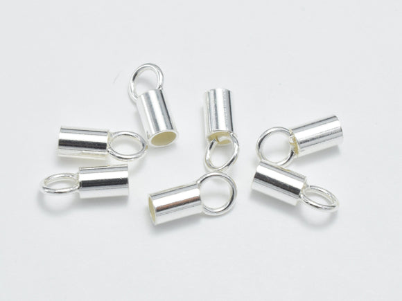 20pcs 925 Sterling Silver Cord End Cap, 7.2x2.6mm-Metal Findings & Charms-BeadDirect