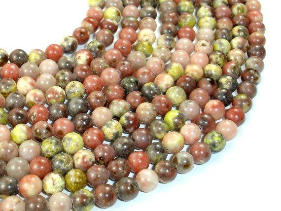 Spicy Jasper Beads, Plum Blossom Jasper, 6mm Round Beads-Gems: Round & Faceted-BeadDirect