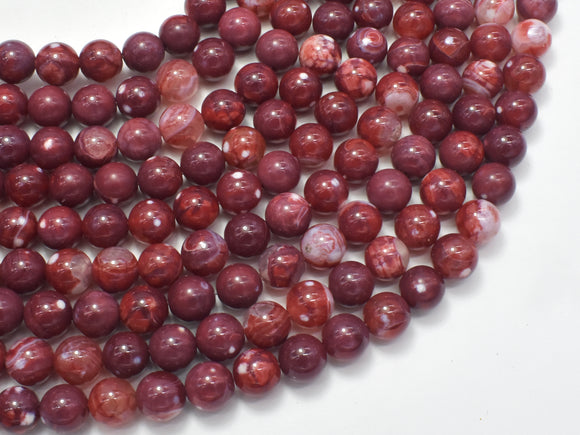 Red Fire Agate, 8mm Round Beads-BeadDirect