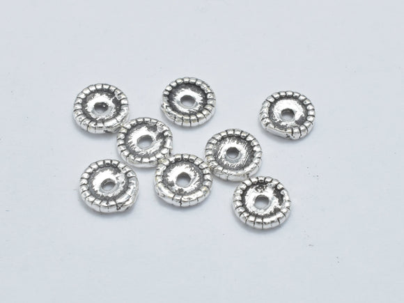20pcs 925 Sterling Silver Spacers-Antique Silver, 4mm Spacer-Metal Findings & Charms-BeadDirect