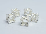 2pcs 925 Sterling Silver Beads, 5.5x5.5mm Cube Beads-BeadDirect