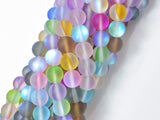 Matte Mystic Aura Quartz-Multi, 8mm (8.5mm) Round-Gems: Round & Faceted-BeadDirect