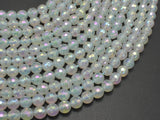 Mystic Coated Agate-White, 6mm Faceted Round-Agate: Round & Faceted-BeadDirect