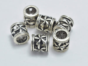 4pcs 925 Sterling Silver Beads-Antique Silver, 5.8x6mm Filigree Tube Bead-Metal Findings & Charms-BeadDirect