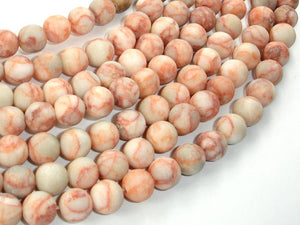 Matte Red Line Jasper, 8mm, Round Beads-BeadDirect