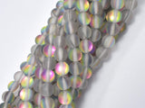 Matte Mystic Aura Quartz-Rainbow, 8mm Round-Gems: Round & Faceted-BeadDirect