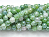 Mystic Coated Fire Agate- Green, 8mm Faceted-BeadDirect