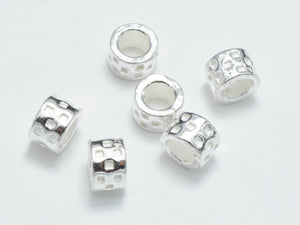 8pcs 925 Sterling Silver Beads, 4.5x3mm Tube Beads, Big Hole Beads, Spacer Beads-BeadDirect