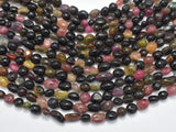 Watermelon Tourmaline, 6x8mm Nugget Beads, 15.5 Inch-BeadDirect