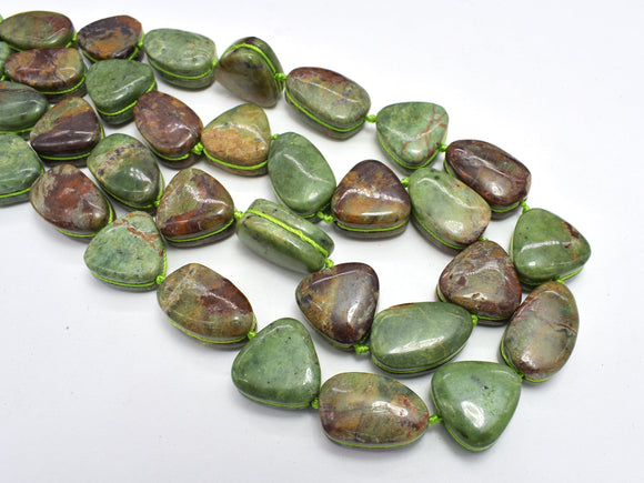 Green Opal, 15x15mm, 12x19mm, Free Form Beads-BeadDirect