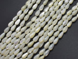 Mother of Pearl, MOP, White, 5x9mm Teardrop-BeadDirect