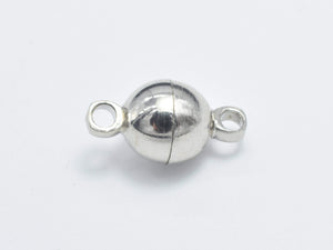 10pcs 6mm Magnetic Ball Clasp-Silver, Plated Brass-Metal Findings & Charms-BeadDirect