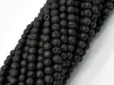 Black Lava Beads, Round, 4mm-Gems: Round & Faceted-BeadDirect