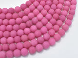 Matte Jade Beads, Hot Pink, 8mm (8.4mm) Round-Gems: Round & Faceted-BeadDirect