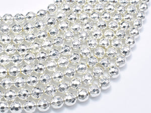 Hematite Beads-Silver, 8mm Faceted Round-Gems: Round & Faceted-BeadDirect