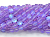 Matte Mystic Aura Quartz-Purple, 6mm (6.5mm) Round-Gems: Round & Faceted-BeadDirect