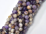Chevron Amethyst Beads, 8mm Round-Gems: Round & Faceted-BeadDirect