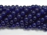 Jade - Dark Blue, 8mm, Round Beads, 14.5 Inch-BeadDirect