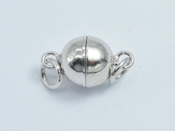 1pc 8mm 925 Sterling Silver Magnetic Ball Clasp, 14x8mm-BeadDirect