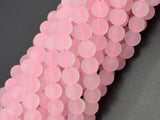 Matte Rose Quartz Beads, 8mm (8.4mm) Round beads-Gems: Round & Faceted-BeadDirect