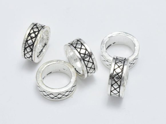 4pcs 925 Sterling Silver Beads, 8x3mm Tube Beads, Big Hole Beads, Spacer Beads-Metal Findings & Charms-BeadDirect