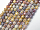 Mystic Coated Mookaite, 8mm Faceted Round, AB Coated-Gems: Round & Faceted-BeadDirect