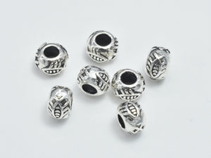 6pcs 925 Sterling Silver Beads-Antique Silver, 5mm Rondelle-Metal Findings & Charms-BeadDirect