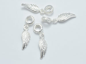 2pcs 925 Sterling Silver Charms, Connector, Angel Wings, 18x6mm-BeadDirect