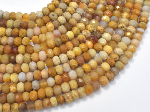 Crazy Lace Agate, 4x6mm Faceted Rondelle-Gems:Assorted Shape-BeadDirect