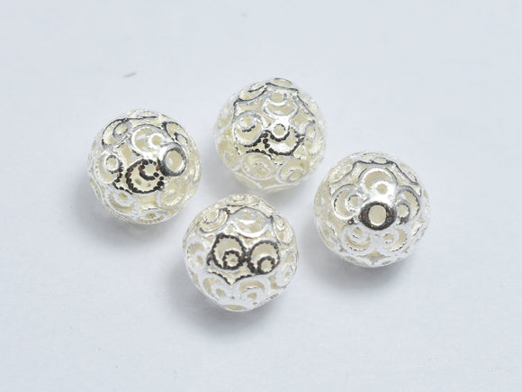 2pcs 925 Sterling Silver 7.5mm Filigree Round Beads-BeadDirect