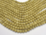 Matte Jade Beads, Olive Green, 6mm (6.5mm)-Gems: Round & Faceted-BeadDirect