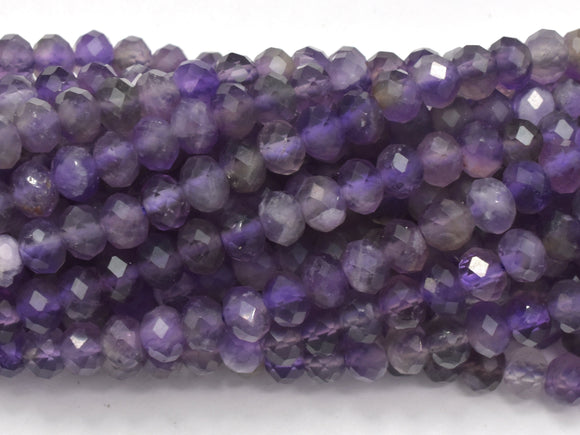 Amethyst Beads, 3x4mm Micro Faceted Rondelle-Gems:Assorted Shape-BeadDirect