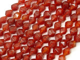Carnelian Beads, 8mm (7.5mm) Star Cut Faceted Round Beads-Gems: Round & Faceted-BeadDirect