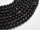 Banded Agate, Striped Agate, Black, 8mm Round-BeadDirect