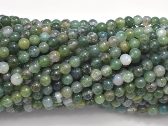 Moss Agate Beads, 4mm Round Beads-Gems: Round & Faceted-BeadDirect