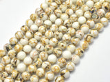 Shell Howlite-White, 6mm (6.5mm)-Gems: Round & Faceted-BeadDirect