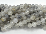 Gray Quartz Beads, Round, 8mm-BeadDirect