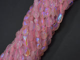 Mystic Coated Rose Quartz, AB Coated, 6x9mm Nugget-Gems: Nugget,Chips,Drop-BeadDirect